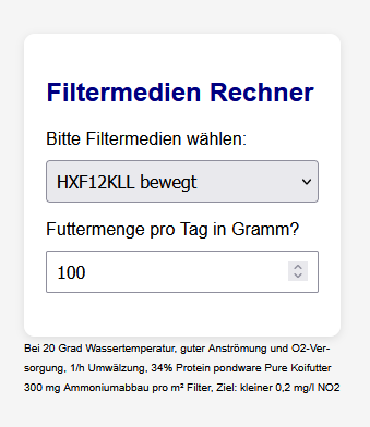 Filtermedien Rechner